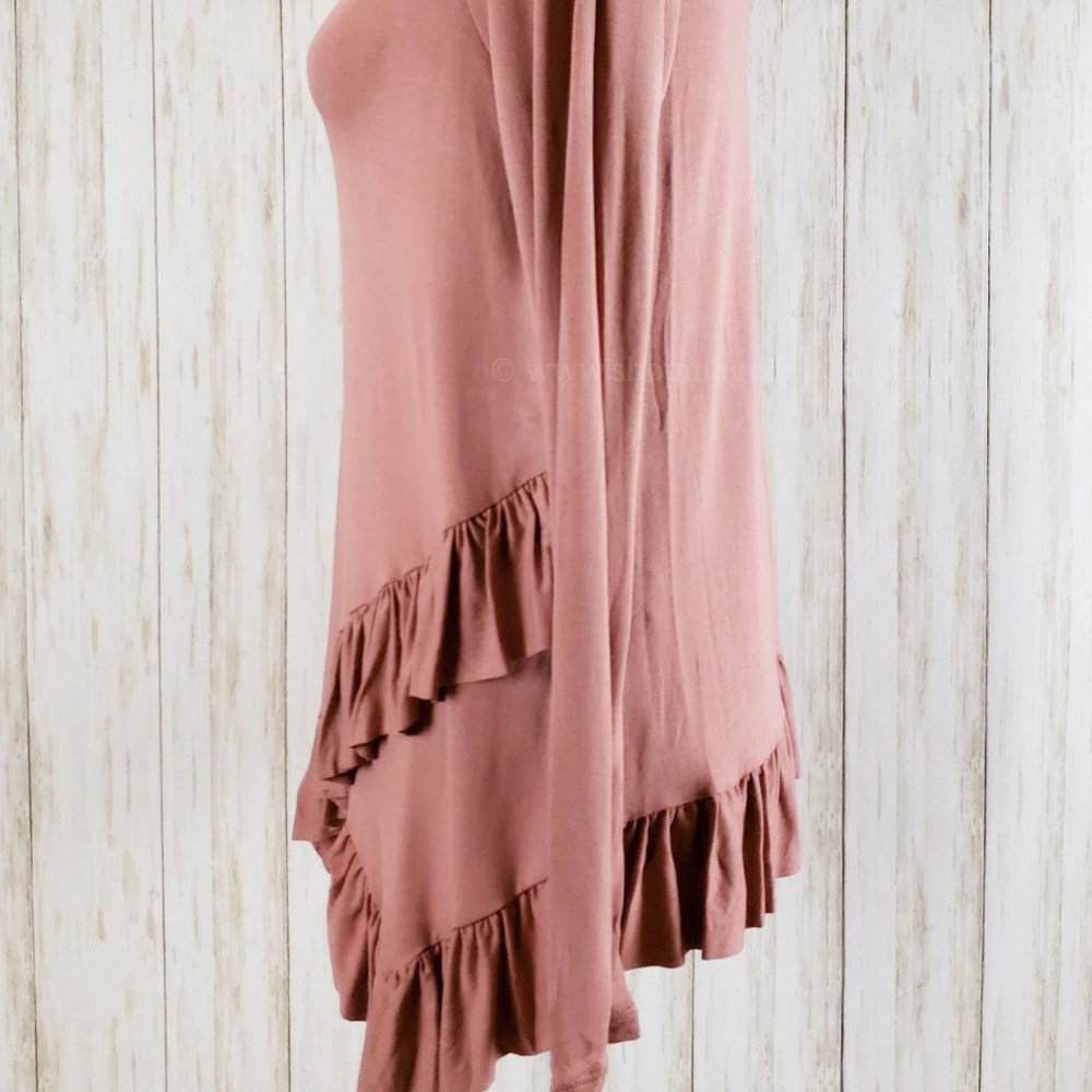 {Hailey & Co.} Modal Ruffle Bottom Top - Picture 3 of 4